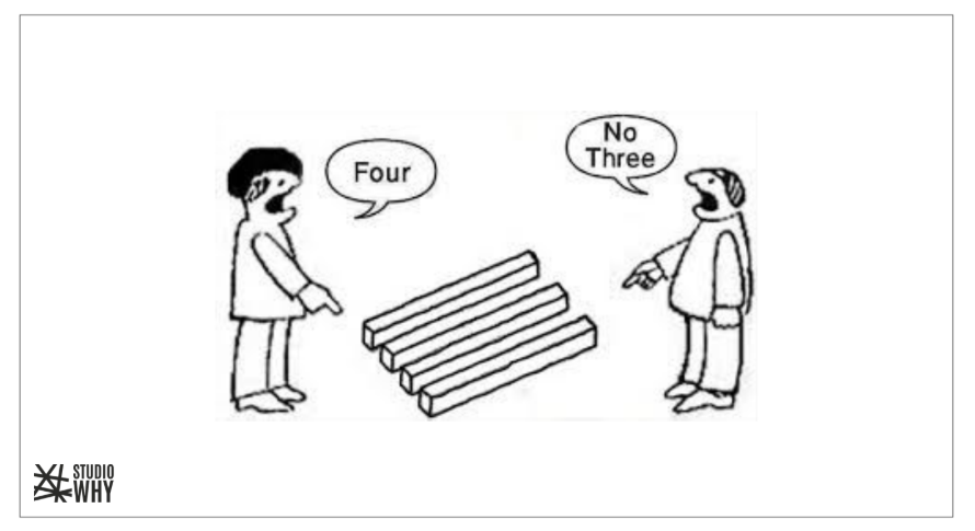 cartoon showing different perspectives