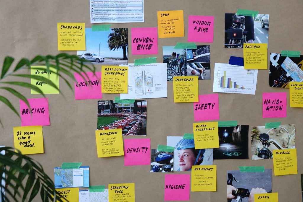 colorful post its on a wall, symbolizing the process of the Dutch Design Deltas