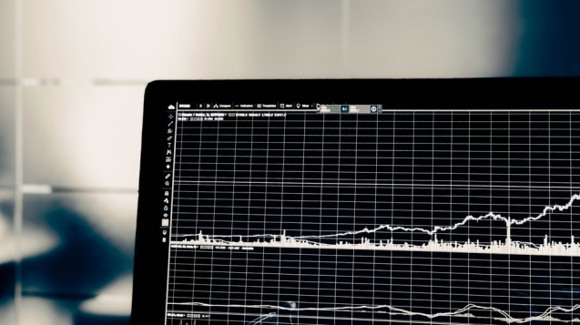 black laptop screen with statistics